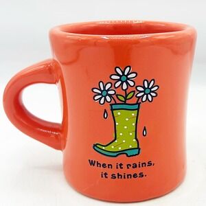 Life is Good When It Rains It Shines Rain Boot Daisy 12oz Mug